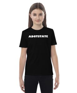 Adotstate Kids Black Tee – Roblox Style White Logo - Image 4